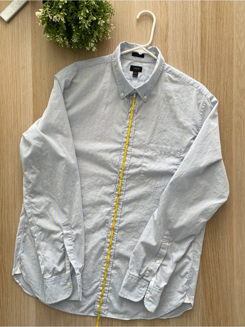 J. Crew Light Blue and Yellow Striped Button-Down Shirt